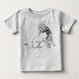 Camiseta De Bebé chica de arte de línea de perro niña