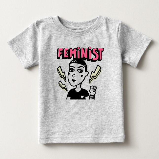 Camiseta De Bebé Chica de arte pop feminista (Anverso)