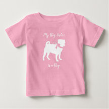 Chica de Baby Shower pug Dog Pink with Bow