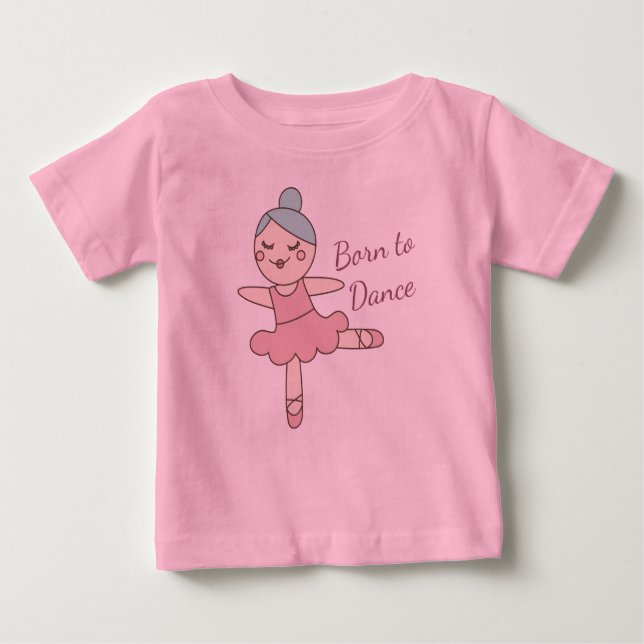 Camiseta De Bebé Chica de bailarina de ballet Personalizado (Anverso)