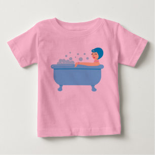 Camiseta De Bebé Chica de baño de burbujas retro