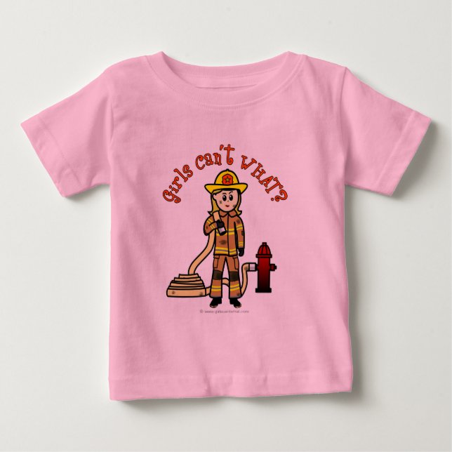 Camiseta De Bebé Chica de bomberos rubios (Anverso)