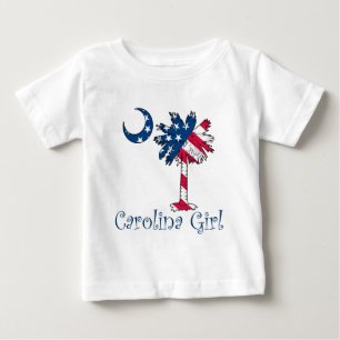 Camiseta De Bebé Chica de Carolina de la Bandera de Estados Unidos