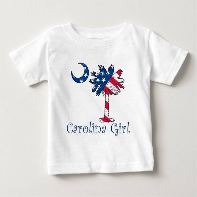 Camiseta De Bebé Chica de Carolina de la Bandera de Estados Unidos (Anverso)
