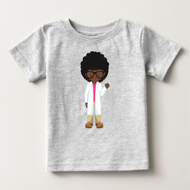 Camiseta De Bebé Chica de ciencia, chica afroamericana, científica (Anverso)