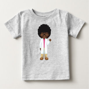 Camiseta De Bebé Chica de Ciencia, Chica afroamericano, científico