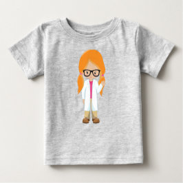 Camiseta De Bebé Chica de Ciencia, Científico, Chica Cuto, Cabello 