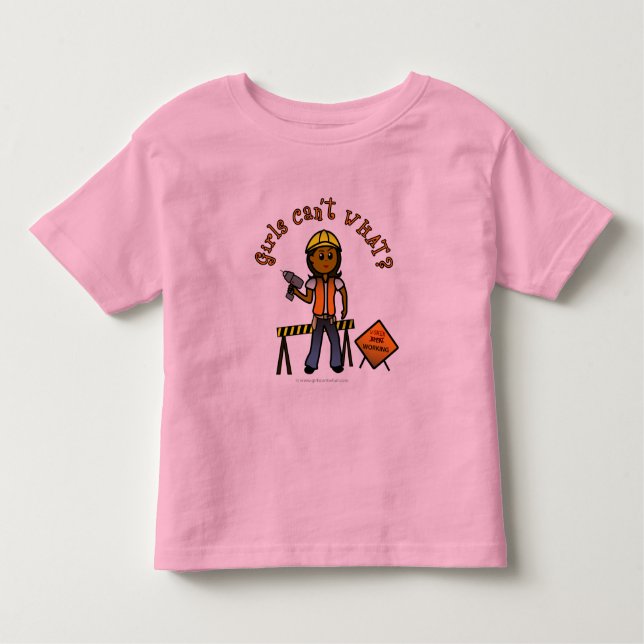 Camiseta De Bebé Chica de construcción oscuro (Anverso)