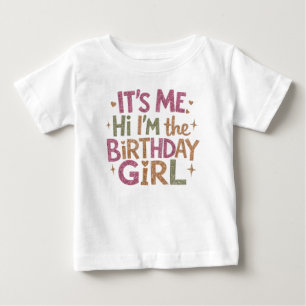 Camiseta De Bebé Chica de cumpleaños con escritura moderna