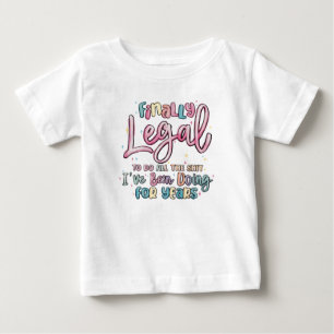 Camiseta De Bebé Chica de cumpleaños con escritura moderna