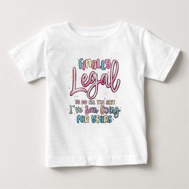 Camiseta De Bebé Chica de cumpleaños con escritura moderna (Anverso)