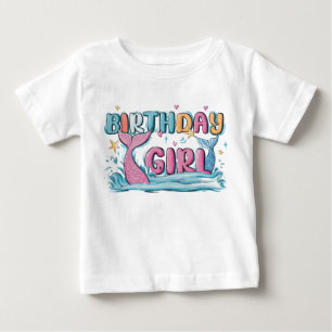 Camiseta De Bebé Chica de cumpleaños con escritura moderna