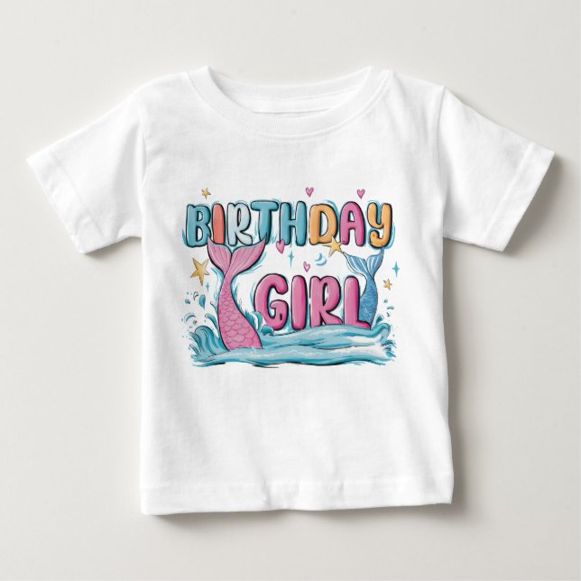 Camiseta De Bebé Chica de cumpleaños con escritura moderna (Anverso)