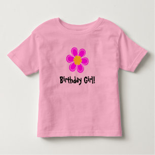 Camiseta De Bebé Chica de cumpleaños con una flor rosa linda