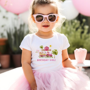 Camiseta De Bebé Chica de cumpleaños de animales de granja de corra