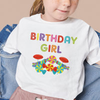 Chica de cumpleaños de Candy, dulce y colorido