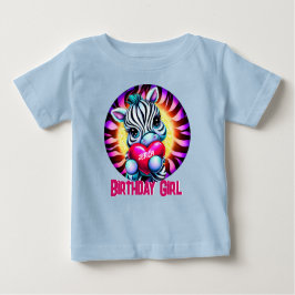 Camiseta De Bebé Chica de cumpleaños de Cebra Cute