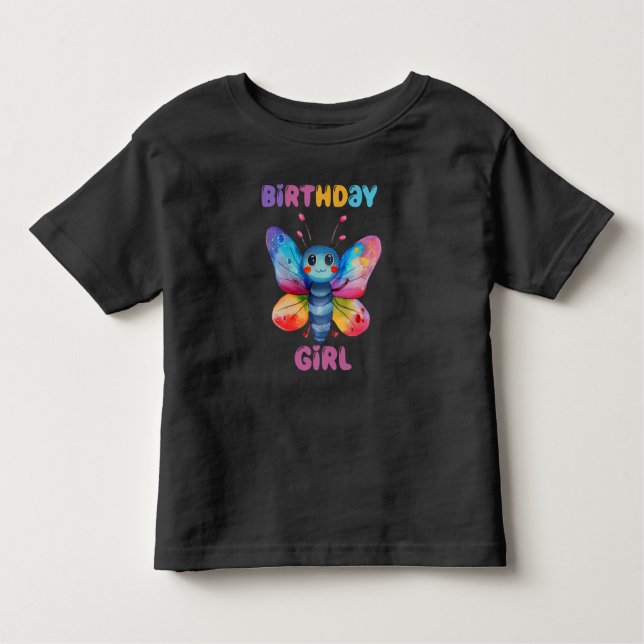Camiseta De Bebé Chica de cumpleaños de mariposa (Anverso)