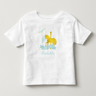 Camiseta De Bebé Chica de cumpleaños de Mint Carousel Horse