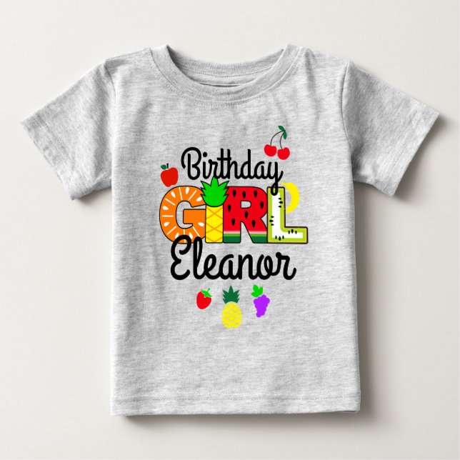 Camiseta De Bebé Chica de cumpleaños de Tutti frutti (Anverso)