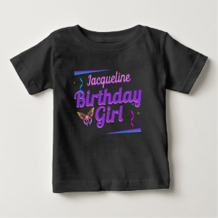 Camiseta De Bebé Chica de cumpleaños divertida con nombre del bebé