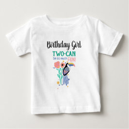 Camiseta De Bebé Chica de cumpleaños DOS-CAN (Toucan) Segundo cumpl