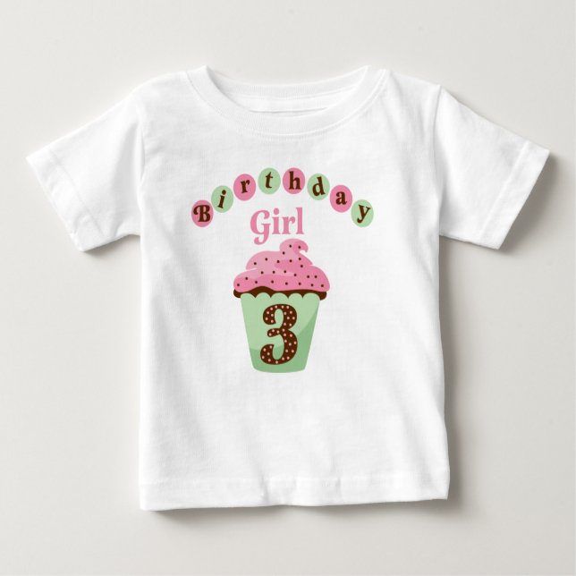 Camiseta De Bebé Chica de cumpleaños edad 3 (Anverso)