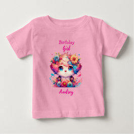 Camiseta De Bebé Chica de cumpleaños lindo arcoiris con anime
