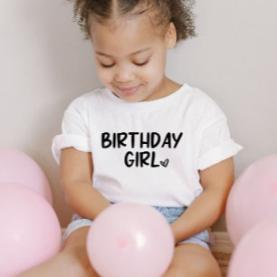 Camiseta De Bebé Chica de cumpleaños Minimalista mínimo Llanura bla