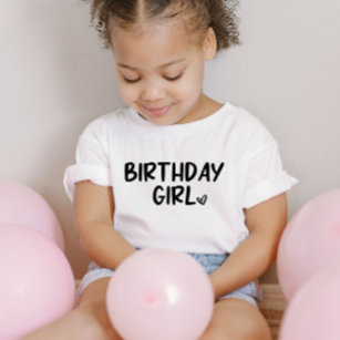 Camiseta De Bebé Chica de cumpleaños Minimalista mínimo Llanura bla