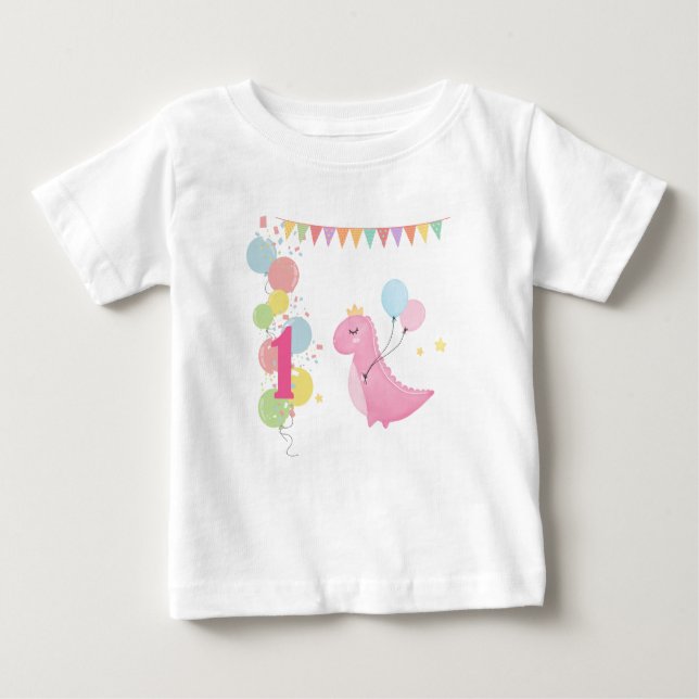 Camiseta de bebé Chica de cumpleaños personalizada (Anverso)