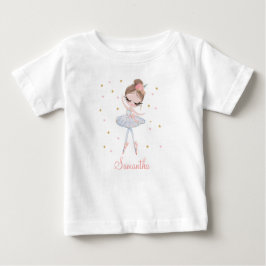 Camiseta De Bebé Chica de Cumpleaños Personalizada de Cute Tutu Bal