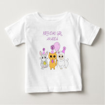 Chica de cumpleaños personalizada Lama, Kitten y M