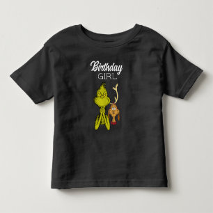 Camiseta De Bebé Chica de cumpleaños pizarra del Grinch