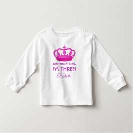 Camiseta De Bebé Chica de cumpleaños Real Princesa Corona de 3 años