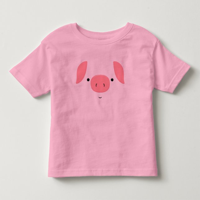 Camiseta De Bebé Chica de cumpleaños rosado de Cute Piggy (Anverso)