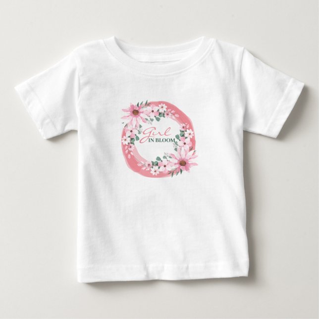 Camiseta De Bebé Chica de ducha de bebé rosa rubor (Anverso)
