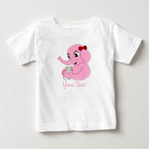 Camiseta De Bebé Chica de elefante lindo personalizado bebé camiset