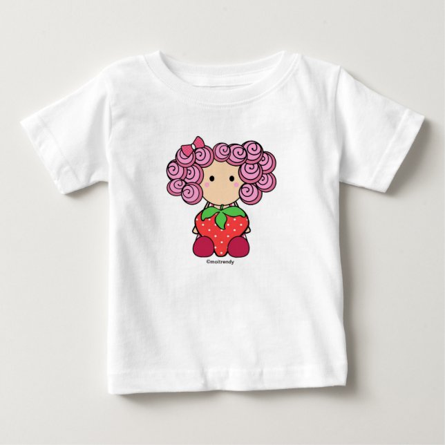 Camiseta De Bebé Chica de fresa Tee de manga larga para lactantes (Anverso)