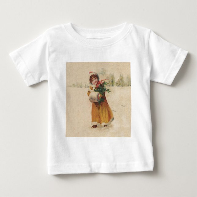 Camiseta De Bebé Chica de invierno de Navidades antiguos niño (Anverso)