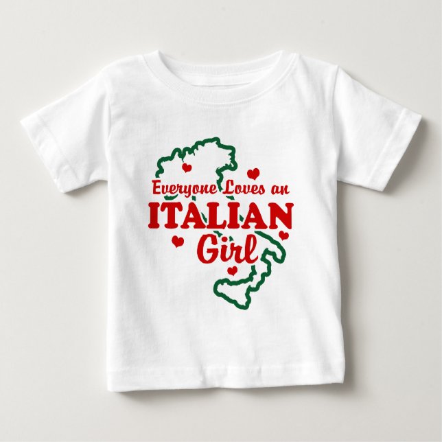 Camiseta De Bebé Chica de Italia (Anverso)