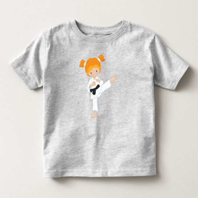 Camiseta De Bebé Chica de Karate, Chica Linda, Cinturón Negro, Cabe (Anverso)