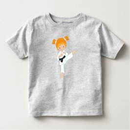 Camiseta De Bebé Chica de karate, Chica lindo, cinturón negro, pelo