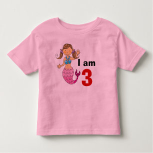 Camiseta De Bebé chica de la sirena del cumpleaños de 3 años