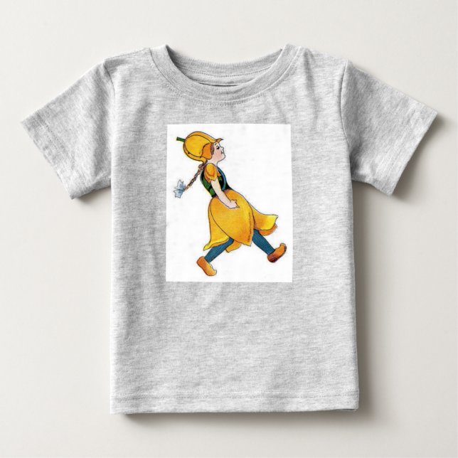 Camiseta De Bebé Chica de la venda floral de color tulipán amarillo (Anverso)