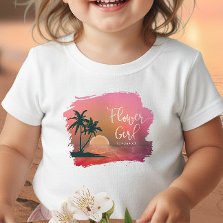Camiseta De Bebé Chica de las Flores de Isla Tropical Rosa ID581