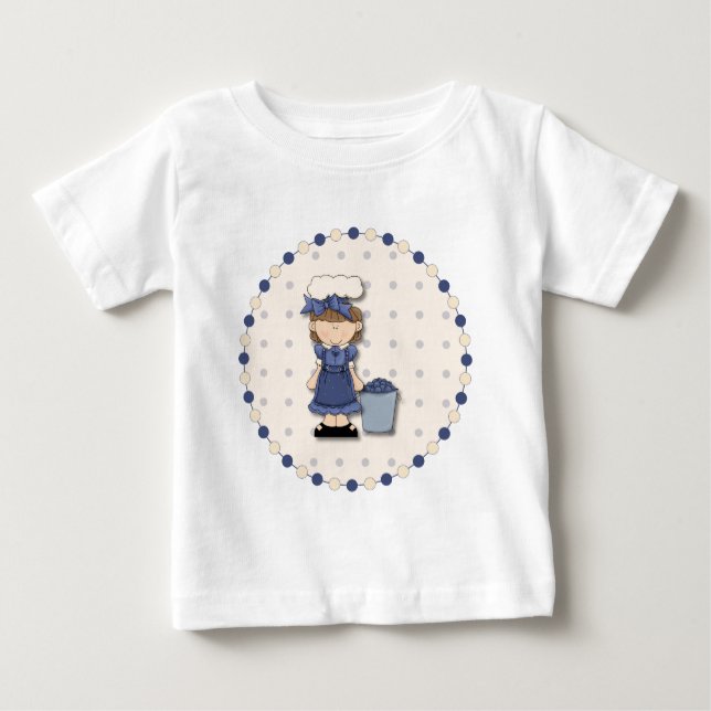 Camiseta De Bebé Chica de país lindo + cubo lleno de arándanos (Anverso)