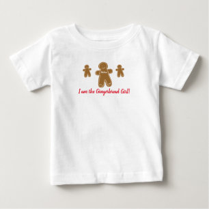 Camiseta De Bebé Chica de pan de jengibre nombre personalizado fies