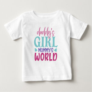 Camiseta De Bebé chica de papá lindo mami mundo arte palabra