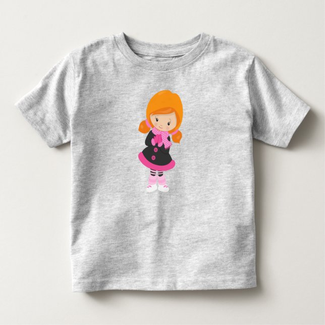 Camiseta De Bebé Chica de patinaje sobre hielo, Chica lindo, pelo N (Anverso)